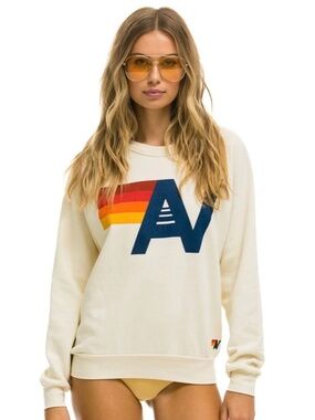Aviator Nation Logo Sweatshirt Vintage White Like New
